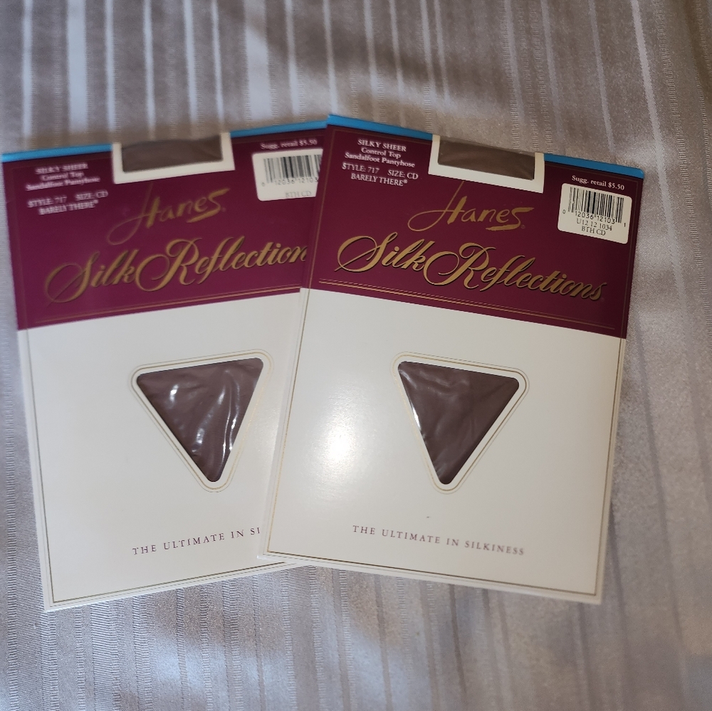 Hanes Silk Reflections Sheer Pantyhose  2 Pairs Each In Unopened Packaging